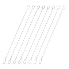 8 Pcs Safety Cable Lock, 0.04 Inch x 0.98 ft Braided Security Wire Rope, Silver