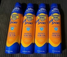 (4) Banana Boat Sport SPF 30 Sunscreen 9.5oz ~EXP: 10/27 2.63 per gallon