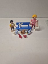 Playmobil Banco Parque Azul - 2 Personas y 8 Pájaros - Patos - Monedero
