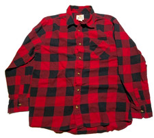 Field  Stream Red Black Plaid Long Sleeve Flannel Button Down Shirt Mens Large