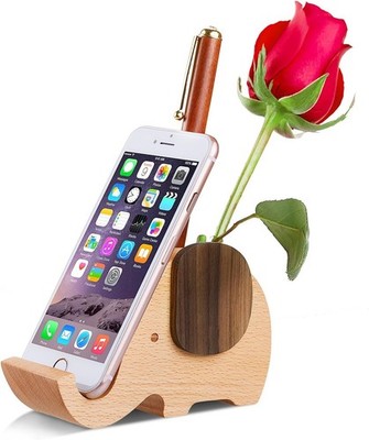 Holz Elefanten Stifthalter mit Handy Halter Schreibtisch Organizer, Schreibti...