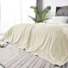 BEDELITE Fleece Blanket Queen Size   3D Ribbed Jacquard Soft and Warm Decorat...