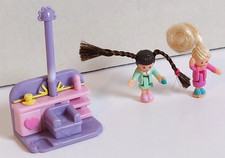 Vintage 1995 Bluebird Polly Pocket Comb 'n Curl Salon Dolls 1 station