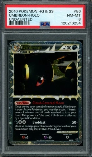 Umbreon (Prime) 86/90 Undaunted Holo NM PSA 8 NEAR MINT!