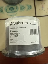 Verbatim DVD-R White Inkjet Printable 4.7GB 16x 50-Pack Spindle - New 95078