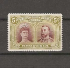 RHODESIA 1910/13  SG 141a 5d Purple-Brown & Yellow-Olive MNH