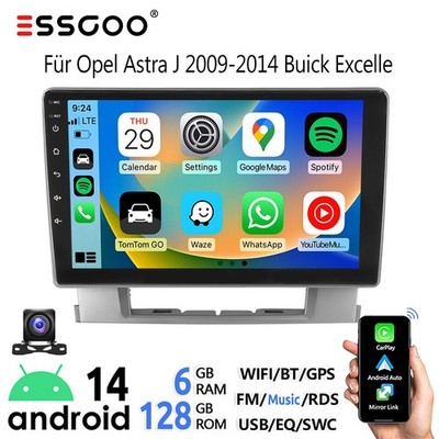 6+128G 8 Kern Carplay Autoradio Für Opel Astra J 2009-14 Android 14 +KAM 4G WIFI