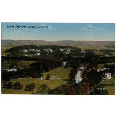 Hawick Roxburghshire Wilton Lodge & Sunnyhill Postkarte, unbenutzt
