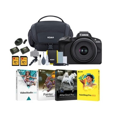 Canon EOS R50 Mirrorless Camera 18-45mm Lens Bundle (Black)