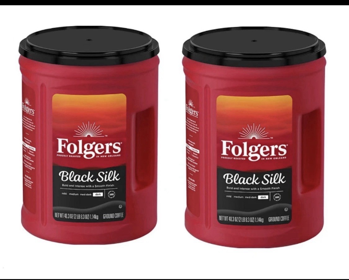 2 PACK &ndash; Folgers Black Silk Dark Roast Ground Coffee 40.3 oz Each(Total 80.6 oz)