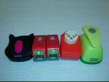 ASST. PAPER PUNCHES: TREE, STOCKING, TEDDY BEAR, CIRCLE, CORNER PUNCH, LOT OF 5