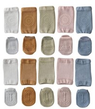 Unisex Toddler Non Slip Knee Pads and Socks Sets for Baby Boy Girls' Crawling...