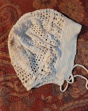 Antique Crocheted Baby Or Doll Bonnet
