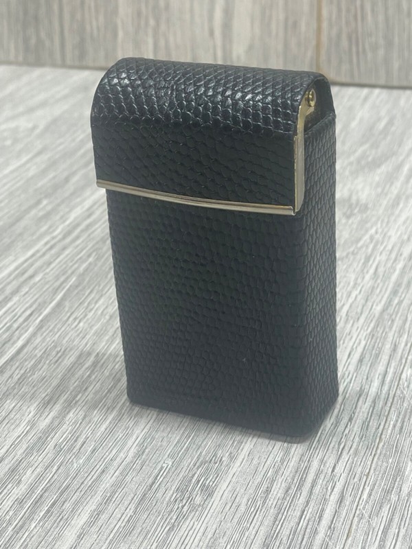 Bosca Black Cigarette Case very good condition Vintage Genuine Lizard