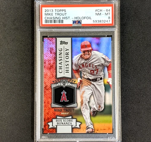 2013 Topps MIKE TROUT Chasing History #CH64 LOW POP HOLOFOIL SP NM/MINT  PSA 8
