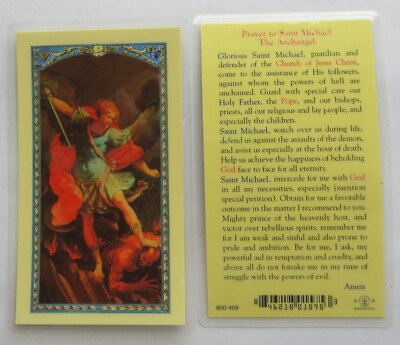 Prayer to Saint Michael The Archangel - Laminated Holy Card