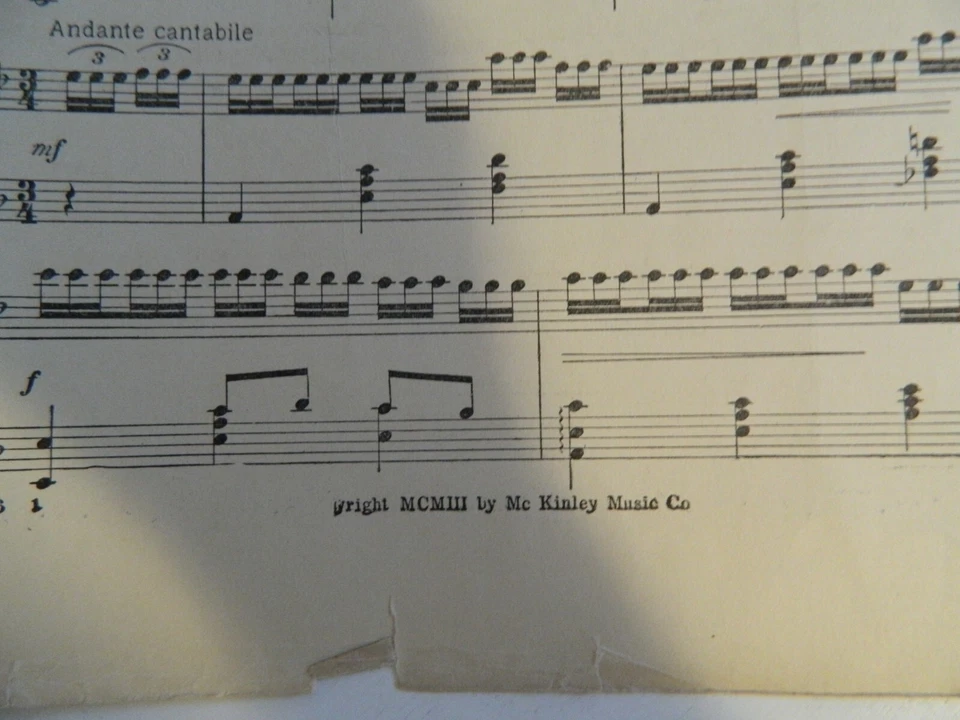 1903 Rock of Ages Frederic Lewis McKinley piano grande partitura variante verde Foto 4 de 4