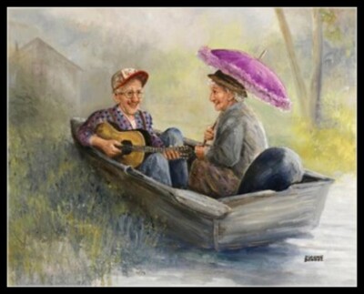 Counted Cross Stitch Kit Needlework Craft Embroidery Elderly Couple Collection10