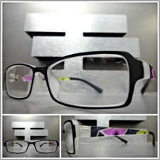 Women's CLASSY ELEGANT MODERN Clear Lens EYE GLASSES Unique Black Fashion Frame