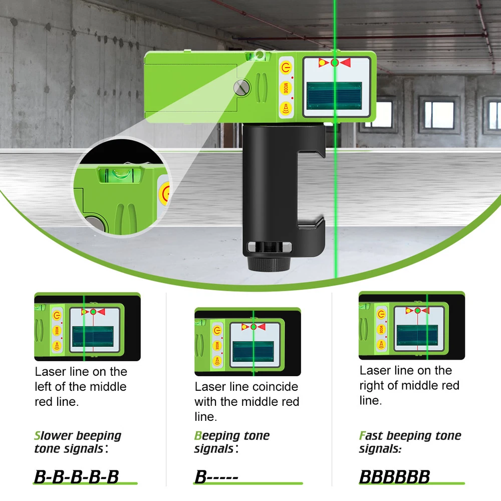 Elikliv 4x360 Cross Laser Level Bluetooth Connectivity + Receive 200FT Outdoor