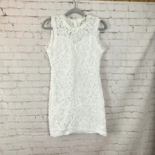 Sans Souci White Lace Dress Sleeveless Party Cocktail Dress Women's L