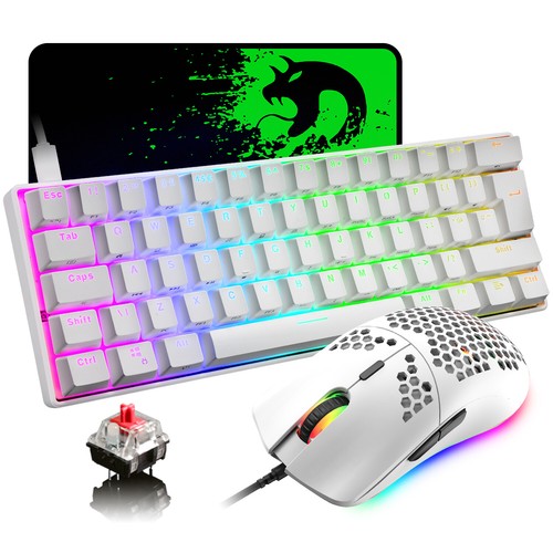 60% Mechanical PC Keyboard and Mouse Gaming Set RGB Backlit Wired Type-C for PS4 - Picture 17 of 17