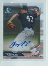 CHANCE ADAMS 2019 TOPPS CHROME ON CARD AUTO ROOKIE RC