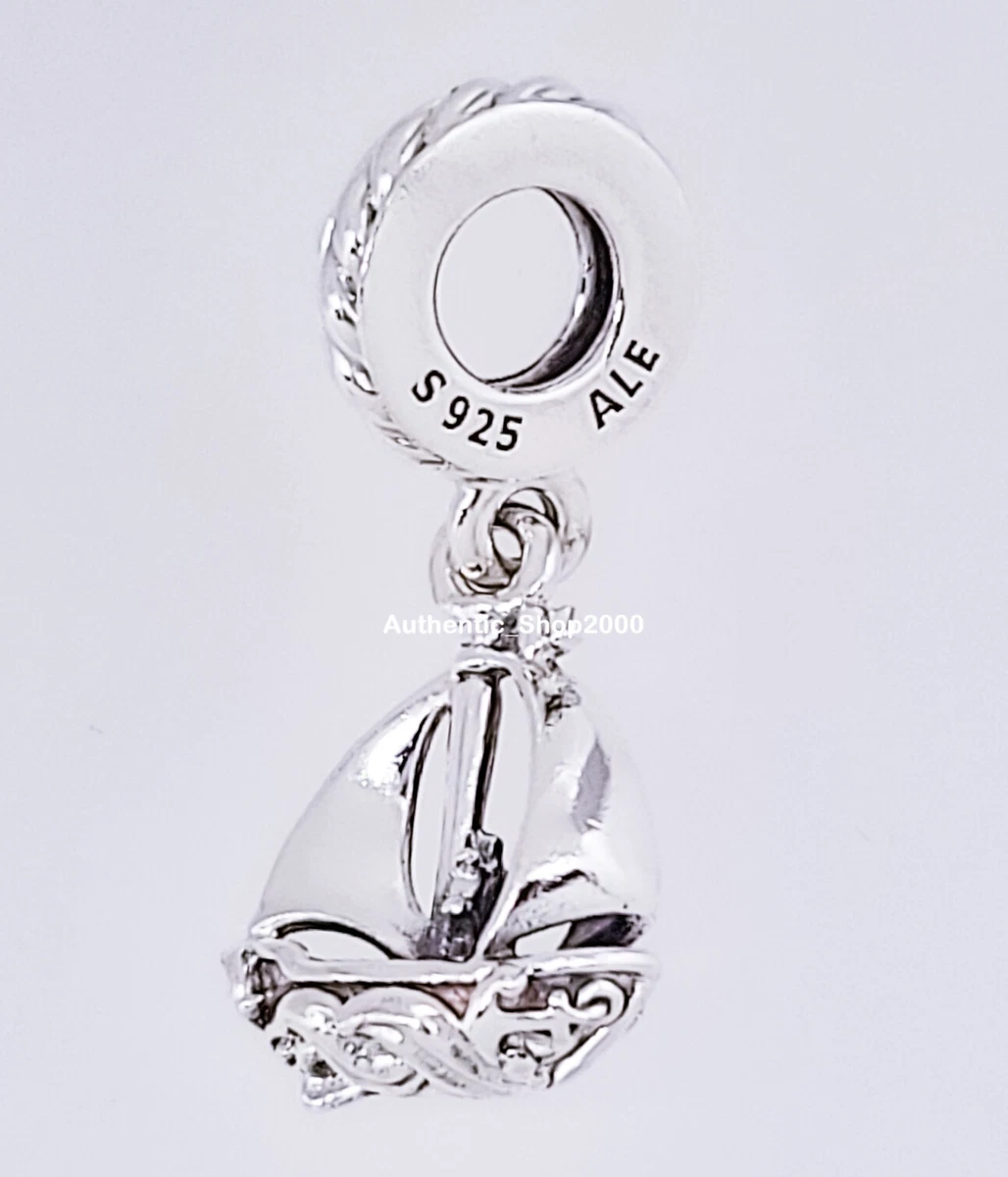New 100 Authentic PANDORA 925 Silver Sail Boat Dangle Charm Pendant 799439C00