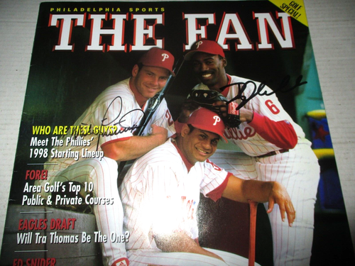 Mike Lieberthal, Doug Glanville Signed Philadelphia Sports The Fan Magazine - Picture 2 of 2