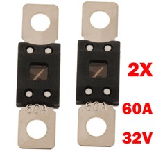 2X For MEGA Bolt-on Fuse 60A 32V Flat Type Auto Blade Fuses For RV Yacht NEW