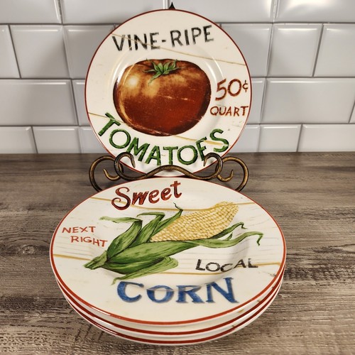 Set of 4 SAKURA HOMETRENDS FARM FRESH VEGETABLES AND FRUIT 8" SALAD