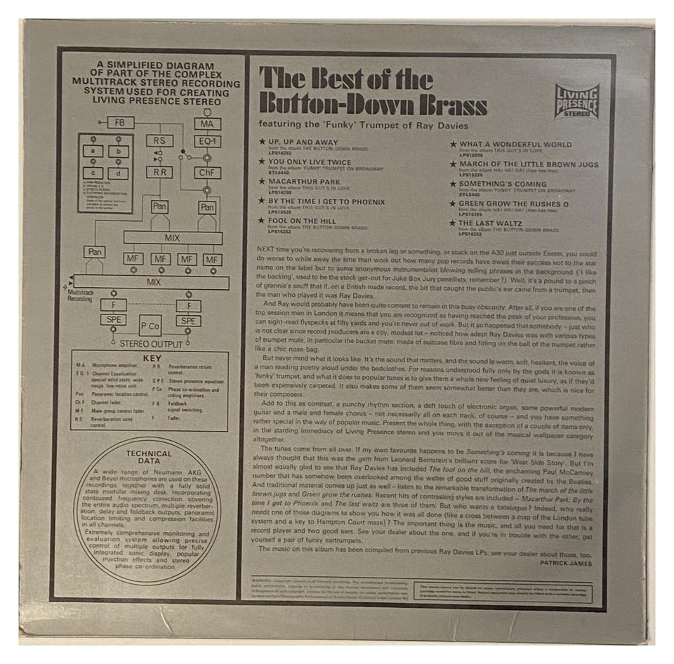 Ray Davies & The Best Of The Button Down Brass Sampler 1968 Fontana ...