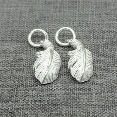 2 gl?nzende Federanh?nger aus 925er Sterlingsilber f��r Armb?nder