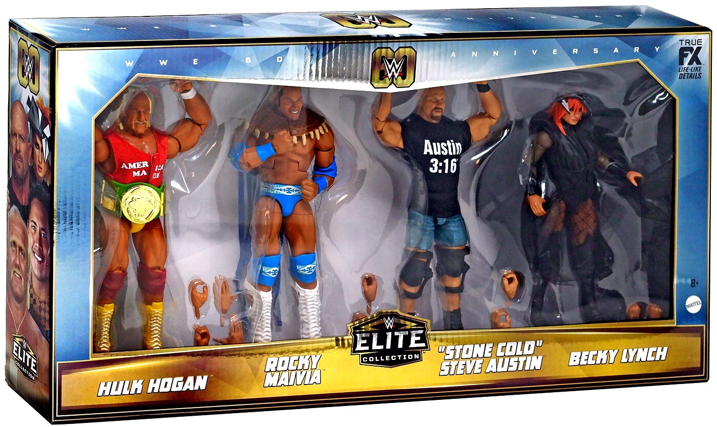 WWE 60th Anniversary Elite Collection Exclusive Action Figure 4-Pack [Then Now F