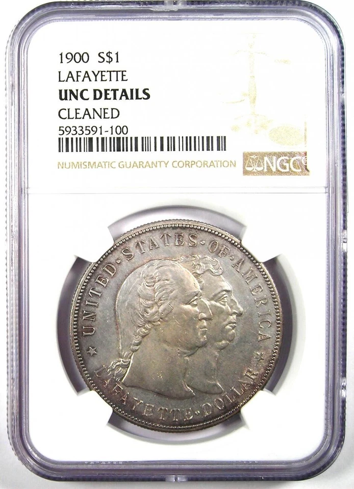 1900 Lafayette Silver Dollar $1 Coin - Certified NGC Uncirculated Detail UNC MS - Image 2 of 4