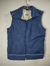 Vtg WOOLRICH 33306 Navy Nylon Blend Zip PUFFER VEST Mens Sz M