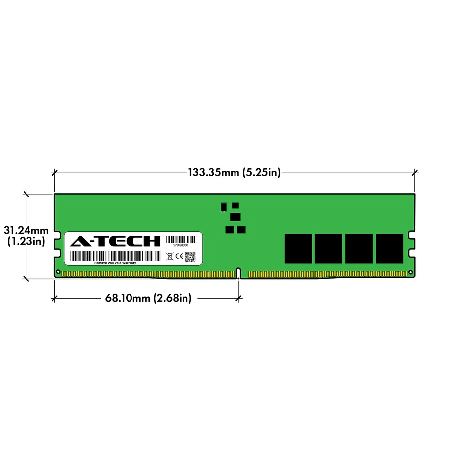 A-Tech 16GB 1Rx8 PC5-38400R DDR5 4800 MHz ECC REG EC8 RDIMM Server Memory RAM 1x - Image 3 of 4