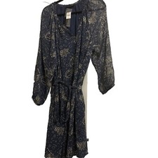 Lane Bryant Blue And Metallic Gold Paisley Dress Sz 18