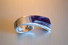 VINTAGE MODERNIST ASYMMETRICAL PIANEGONDA SILVER RING WITH AMETHYST STONE ITALY