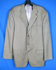 TALLIA UOMO Suit Jacket BLAZER SPORT COAT Black/Beige Houndstooth 3-BTN  42 L