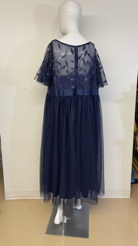 Ever Pretty Navy Blue Embroidered bridesmaid Casual Evening Dress Size 2xl-3Xl - Picture 5 of 14