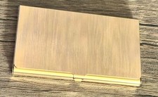 Vintage Solid Brass Business Card Holder Or Cigarette Case 3 5/8" x 2 1/4" NICE 