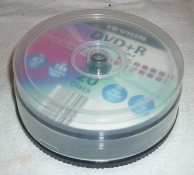 20 x Tevion  DVD+R 4,7 GB Rohlinge 120 Minuten max. 4x Schreiben Spindel