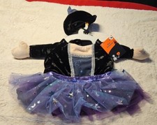 NEW I    YOU DOG WITCH COSTUME    BLACK  PURPLE   SIZE M    SO SOFT