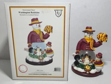 2003 7.5 Inch Snowman Cheer Washington Redskins Christmas Snowglobe