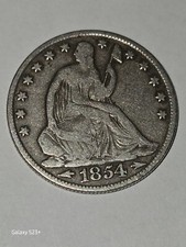 Antique 1854 O HALF DOLLAR SEATED LIBERTY Coin 50C 