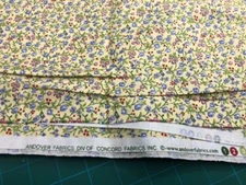 Andover Fabrics Concord Inc 4.5 yards Yellow, Blue Flowers, Quilters Cotton