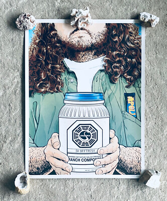 LOST TV Show ABC Print ''Hurley Dharma Initiative Ranch Composite SIGNED # 15/50