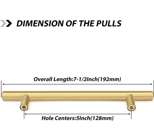 Brass Cabinet Pulls. 7.5” Overall Length. 5” Hole Centers. - Picture 6 of 8