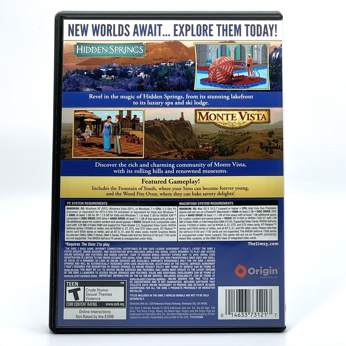 The Sims 3 Worlds Bundle: Hidden Springs & Monte Vista Windows PC